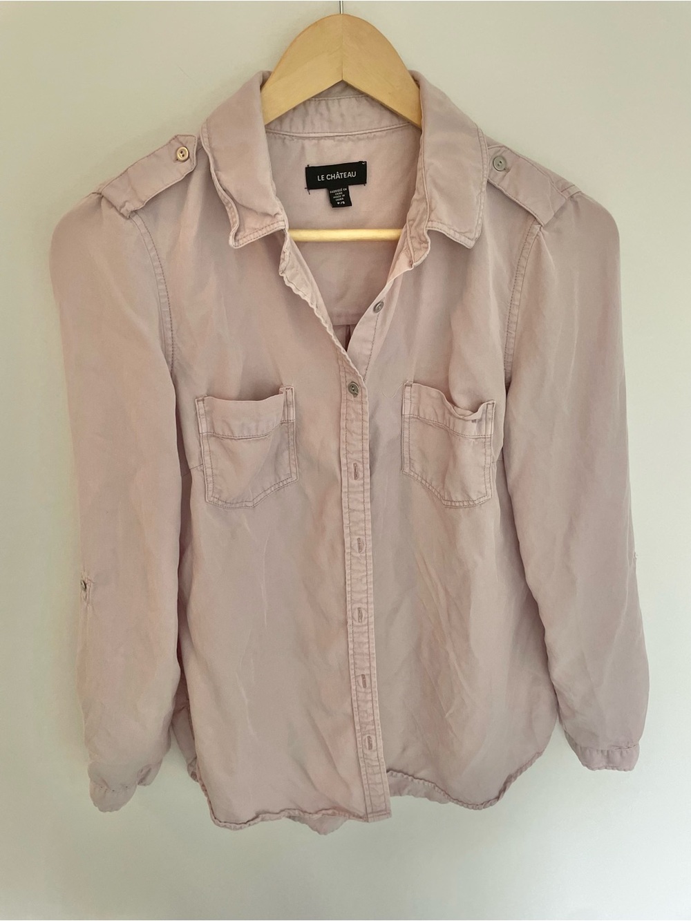 le chateau Pale Pink Utility Button-Front Jacket